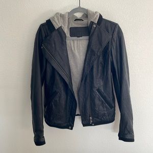 Cigno Nero hooded leather jacket
